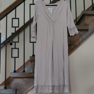 Maternity and Nursing Nightgown Dress with Lace